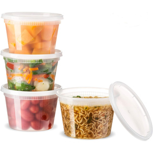 32 24 18 16 12 8 oz Microwave Leakproof Soup Delivery Cheap pp <b>Plastic</b> Round <b>Food</b> <b>Container</b> - Product Image 1