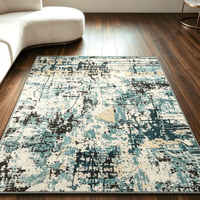 Tapis vintage abstrait imprimé effet vieilli, tapis moderne pour salon, chambre à coucher, décoration intérieure