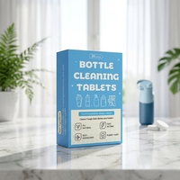 Comprimés effervescents nettoyants pour bouteilles d'eau, 90 unités, nettoyant jetable pour taches tenaces, écologique, pour tasses en acier inoxydable