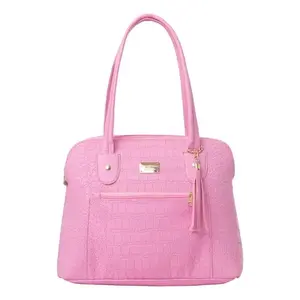 Bolso Tote de Moda Fana Idalia para Mujer, Color Rosa Saffiano, Gran Capacidad, Cierre de Cremallera Metálica Cuadrada, Bolso de Mano para Fiesta, con una Correa - Product Image 4