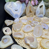 Fengshui naturel cristaux naturels fait à la main pierre de guérison agate géode coeur ornement pour la décoration
