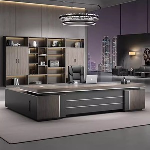 Mesa de oficina de lujo de madera y <span class=keywords><strong>diseño</strong></span> de sillas Juego de <span class=keywords><strong>escritorio</strong></span> de oficina ejecutiva Gerente Muebles de oficina Muebles comerciales <span class=keywords><strong>escritorio</strong></span> de trabajo - Product Image 4