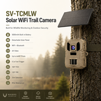 Sensvision 4G LTE 4K 64MP WiFi+ Panel Solar Dividido 512GB IP66 Impermeable Batería de 5000mAh para Caza y Vida Silvestre al Aire Libre