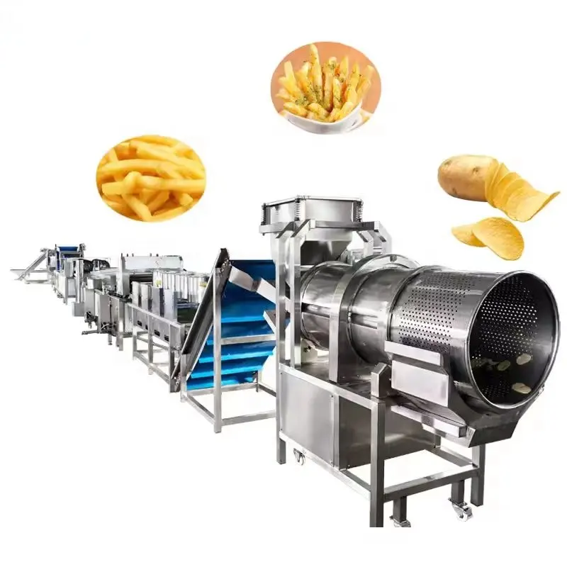 Endüstriyel otomatik patates cipsi yapma makinesi patates kızartma makinesi muz cips üretim hattı