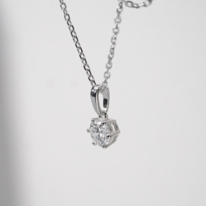 Collar Clásico de Diamante Solitario para Novia, Plata de Ley S925, 1.0ct 6.5mm, Seis Puntas, En Stock, Joyería Fina para Bodas y Fiestas - Product Image 5