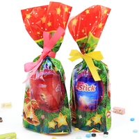 Sac à soufflet personnalisé pour Noël, en PE, PO, PP, OPP, CPE, imprimé, écologique, recyclable et biodégradable, pour emballage de mode, shopping, cadeaux, sucre, snacks, bougies