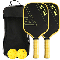 Raquette de pickleball Guanlin FC Guanlin-24 en fibre de carbone synthétique 16 mm, sans bordure, approuvée pour l'entraînement des enfants, haute qualité, pour l'extérieur