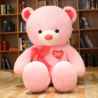 Ours en peluche géants de 80 cm/100 cm/180 cm, jouets en peluche, ours amoureux avec nœud, cadeaux de la Saint-Valentin