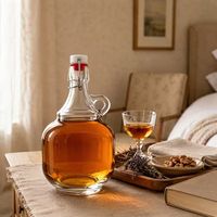 Bouteille en verre personnalisée avec bouchon basculant et poignée, qualité alimentaire, pour jus, cidre, sirop, anti-fuite, faible MOQ