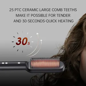 Produttore OEM/ODM spazzola per capelli elettrica portatile per la cura dei capelli spazzola per capelli professionale in ceramica PTC Heat