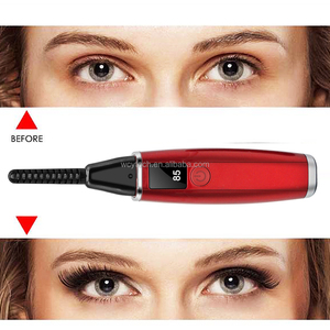 Mini <b>USB</b> Rechargeable Electric Heated Eyelash Curler Quick <b>Heating</b> LED Display Plastic Electronic Lash Curler - Product Image 2