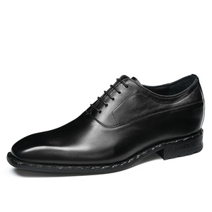 Zapatos casuales de cuero estilo coreano con tacón bajo para hombre, zapatos de cuero pintados de color, zapatos Oxford de cuero genuino de talla grande - Product Image 5
