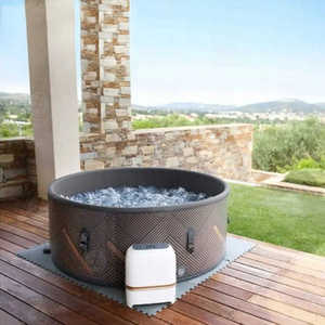 Jacuzzi Inflable Portátil para 6 Personas, Apto para Niños, <span class=keywords><strong>Piscina</strong></span> de Spa <span class=keywords><strong>Redonda</strong></span> Grande de PVC <span class=keywords><strong>con</strong></span> Calefacción y 130 Chorros de Burbujas - Product Image 4