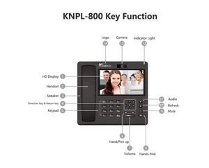 Téléphone IP vidéo HD KNPL-800 avec double écran LCD, PoE, Wi-Fi, pour bureau, avec 6 comptes SIP - Product Image 5