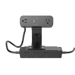 Tira de alimentación de doble propósito de 1875W, enchufe de extensión de cobre, montaje de <span class=keywords><strong>abrazadera</strong></span>, instalación debajo del escritorio, PD65W, enchufes de carga rápida de USB-C - Product Image 5