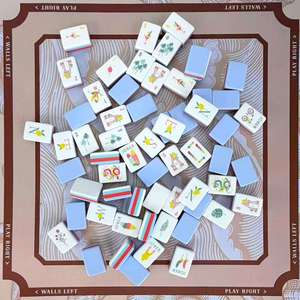 American Luxury <b>Mahjong</b> <b>Set</b> Acrylic New Pattern Custom-engraved 4-layer <b>Mahjong</b> Tiles for Entertainment - Product Image 2
