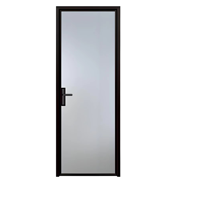 Porte en verre à ouverture latérale moderne et simple, imperméable, pour entrepôt, avec surface finie