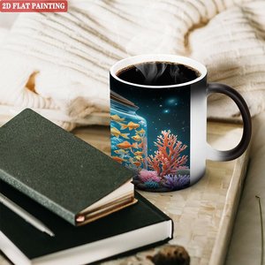 Color Changing Mug 11oz Frosted Black <b>Ceramic</b> Sublimation Blank <b>Cup</b> For DIY Custom Design - Product Image 3