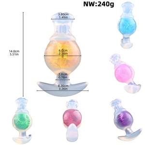 CF-P9136 Anal Beginners Glass Ball Butt Plug Soft Silicone Vagina Butt Insertion Sexy Toy Stimulate Fun Unisex Sex Toy Wholesale - Product Image 2