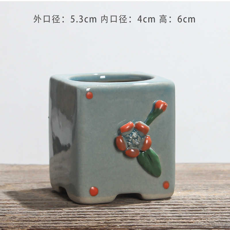 Flor azul pellizcada a mano.