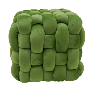 Poggiapiedi in tessuto da seduti Pouf in velluto Pouf Cube sgabello da soggiorno poggiapiedi per sedile quadrato - Product Image 2