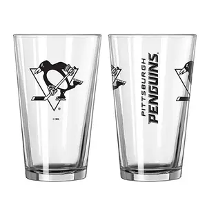 16盎司非霍奇金淋巴瘤 (NHL) 匹兹堡企鹅队游戏日品脱玻璃杯