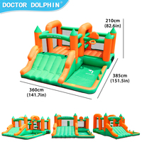 Château gonflable d'extérieur pour enfants Stock Doctor Dolphin Modèle 72064, best-seller, personnalisable, en tissu Oxford, avec toboggan, 450W Air