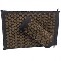 Tapis et coussin de yoga en coton noir pour la pression sur les points d'acupuncture, pour soulager les douleurs dorsales et cervicales à domicile, pliable, léger et compact TENGXIANG