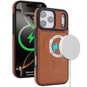Étui magnétique <span class=keywords><strong>en</strong></span> <span class=keywords><strong>cuir</strong></span> tendance compatible <span class=keywords><strong>avec</strong></span> <span class=keywords><strong>iPhone</strong></span> 17 16 15 <span class=keywords><strong>14</strong></span> 13 <span class=keywords><strong>Pro</strong></span> Max, <span class=keywords><strong>coque</strong></span> de protection <span class=keywords><strong>avec</strong></span> étiquette latérale effet peau - Product Image 1