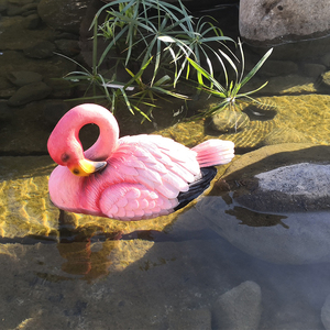 <span class=keywords><strong>Flamingo</strong></span> Rosa de Resina Hecho a Mano, Decoración Flotante para Estanque, Escultura Artificial, Adorno Acuático para Exteriores, Estatua de Resina Artesanal - Product Image 2