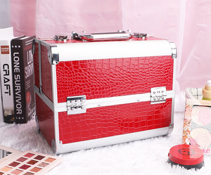 Salon Studio Nail Art <strong>Case</strong> Aluminum Frame Fashion Alligator Pattern <strong>Technician</strong> <strong>Tool</strong> Box Beauty Cosmetic Makeup Train <strong>Case</strong> - Product Image 2
