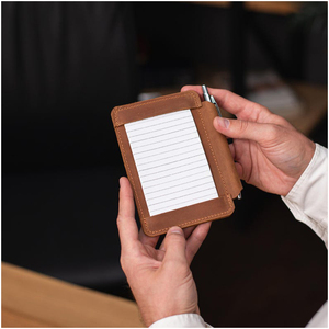 Cá nhân lưu ý chủ thẻ tối giản 3x5 inch chỉ số chủ thẻ cầm tay trường hợp trong cao cấp da nâu - Product Image 2