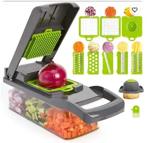 Cortador Manual de frutas y verduras todo en uno 15 en 1 picador de alimentos vegetales accesorios de cocina duraderos cortador de verduras