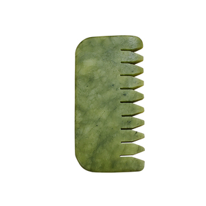 Piedra de Jade verde Aventurina para aliviar el dolor de cabeza, peine rascador Guasha, herramienta de masaje corporal y cabeza - Product Image 1