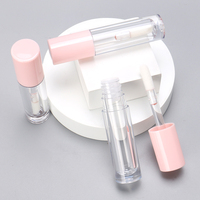 OMI vente en gros tube en plastique brillant rose bouteille de brillant à lèvres vide avec baguette de brosse