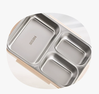 Boîte à bento multi-compartiments anti-fuite, récipient à lunch en plastique réutilisable avec couvercle hermétique, sortie d'usine