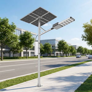 60W 100W 120W IP66 Street Solar <b>Light</b> <b>Motion</b> <b>Sensor</b> with CCTV Camera High Brightness <b>LED</b> - Product Image 1