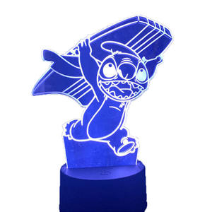 Lampe de nuit à l'effigie du dessin animé Lilo Stitch pikachu Froozen, Rechargeable par USB, décoration sonique, 16 couleurs changeantes - Product Image 5