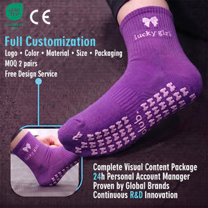 Chaussettes de Pilates BiLu à étiquette privée pour femmes, chaussettes de yoga antidérapantes, chaussettes de barre respirantes en coton, chaussettes de fitness antidérapantes personnalisées - Product Image 1