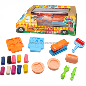 Kit d'argile sèche à l'air de camion de nourriture boue colorée Burger Hot Dog outils d'argile à <span class=keywords><strong>modeler</strong></span> pour les enfants - Product Image 1