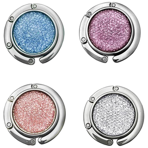 Gancio Pieghevole per Borsa, Supporto Portatile per Borsa con Strass Luccicanti, Appendi Borsa da Tavolo/Scrivania - Product Image 1