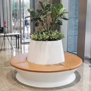 Banc robuste pour installations médicales, sièges extérieurs en fibre de verre, jardinière d'atrium durable pour campus de santé - Product Image 3
