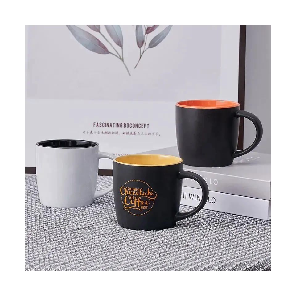 Produsen menyediakan 11 oz cangkir kopi kasual hadiah iklan bisnis cangkir air kustom profesional cangkir keramik