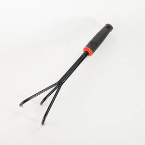 Garden Hand Tool Cultivator 3 Prong Black A3 Carbon Steel Ergonomic Handle For <b>Planting</b> <b>Soil</b> Loosening Garden Balcony Use - Product Image 1
