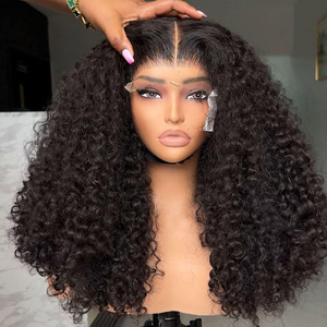 Perruques Lace Front Courtes Bob en <span class=keywords><strong>Cheveux</strong></span> Humains Naturels Bouclés Birmans, Sans Colle, <span class=keywords><strong>Cheveux</strong></span> Brésiliens Bruts, Perruque Frontale HD, Fournisseur - Product Image 1