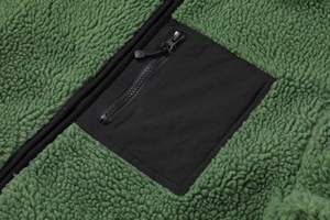 Giacca in pile reversibile alla moda da <span class=keywords><strong>uomo</strong></span> personalizzata con colletto rialzato con cerniera frontale a spalla, adatta per l'abbigliamento invernale da esterno - Product Image 4