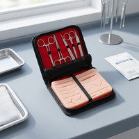 Ensemble d'instruments chirurgicaux avec coussin d'entraînement à la suture pour la pratique des étudiants en médecine, manuel d'utilisation, certifié CE, ISO13485