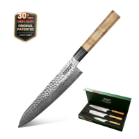 Ensemble de couteaux Damas de haute qualité à 67 couches, ensemble de couteaux de cuisine personnalisés, ensemble de couteaux de chef japonais VG10 avec manche en bois de rose octogonal