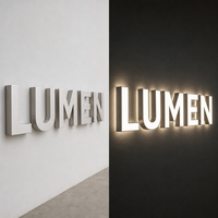 Panneau lumineux LED personnalisé, lettres et chiffres en acrylique rétroéclairé 3D, logo mural en métal pour boutique, bureau, café, bar
