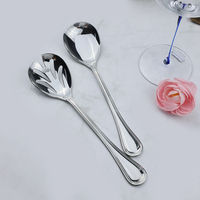 Ensemble de cuillères de service en acier inoxydable poli miroir, ustensiles de buffet professionnels pour hôtel, restaurant, banquet, restauration